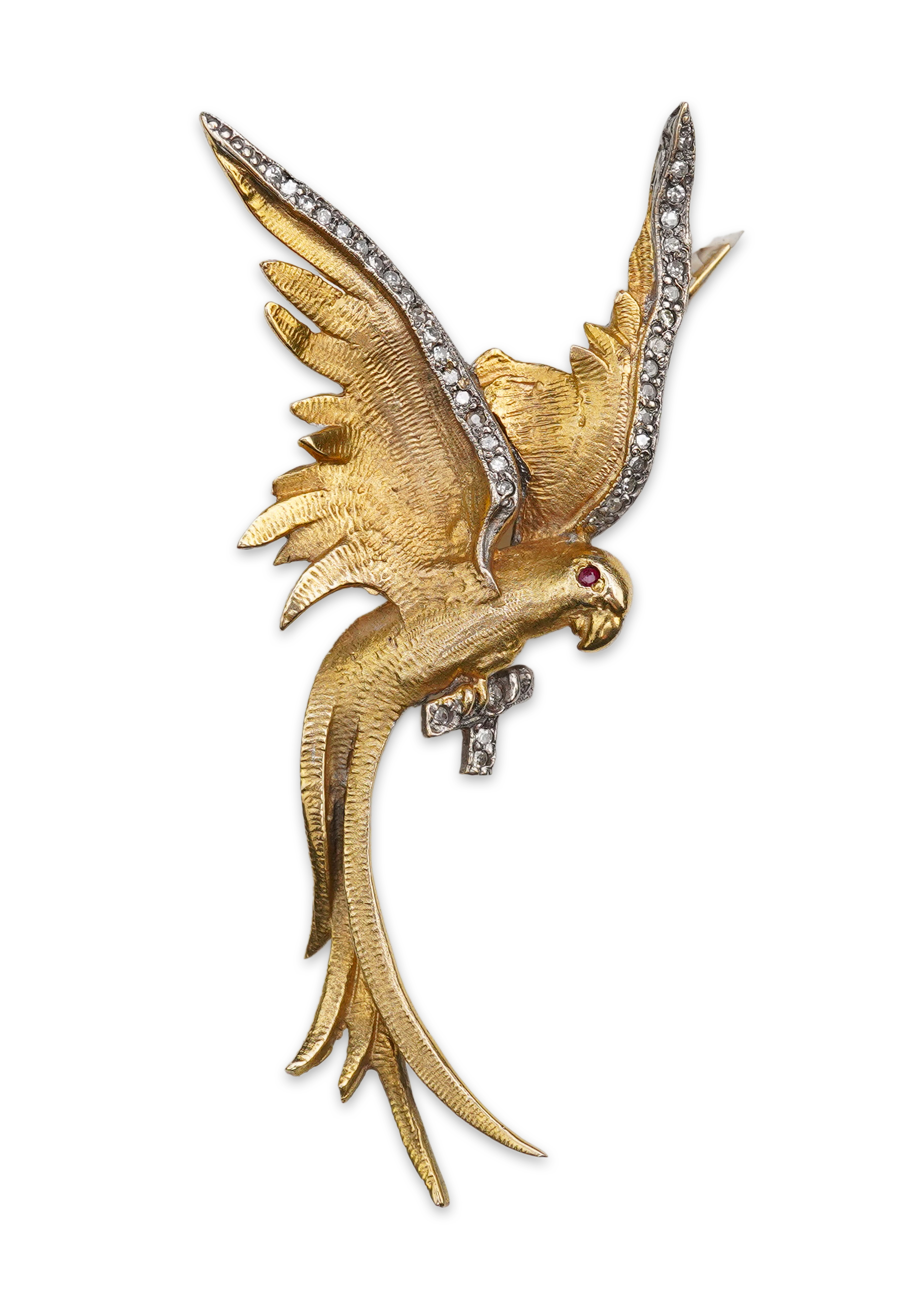 A 9ct gold and diamond brooch, circa 1988